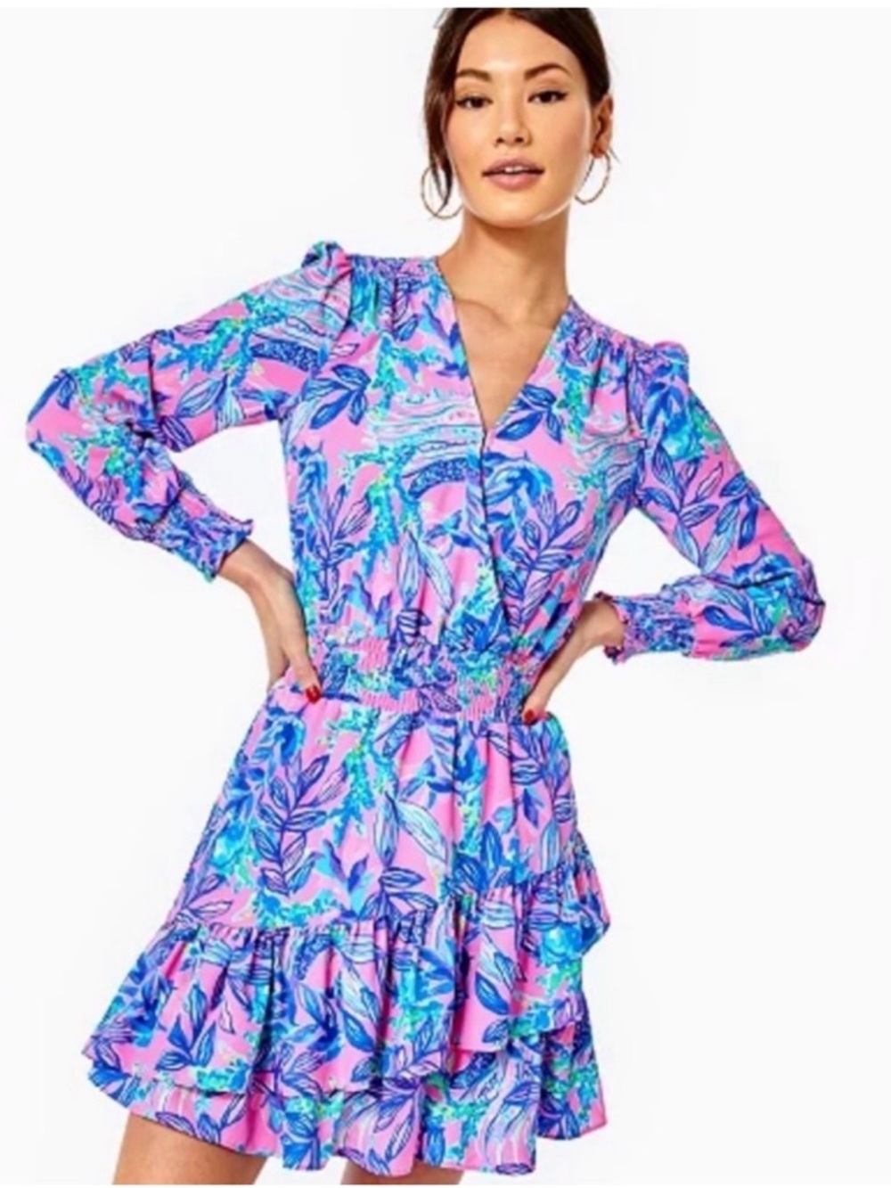 Lilly Pulitzer Dresses Cristiana Long Sleeve Stretch Dress Just a Lil Jelly 0